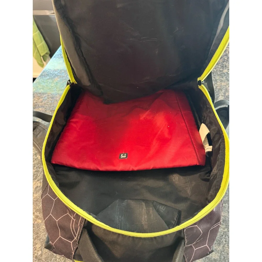 OGIO Backpack Black Neon Yellow Honeycomb Print‎ Laptop Sleeve Tech Pocket